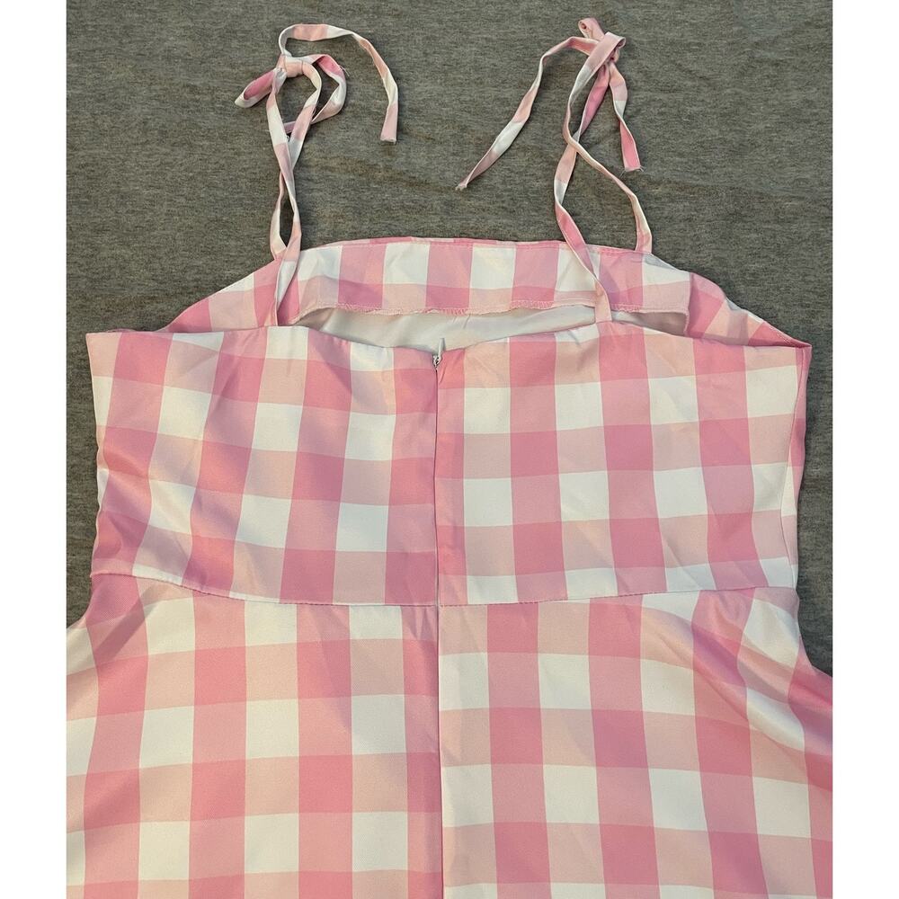 New Barbie Movie Womens XL Plaid Pink Dress Costume - Picture 7 of 12